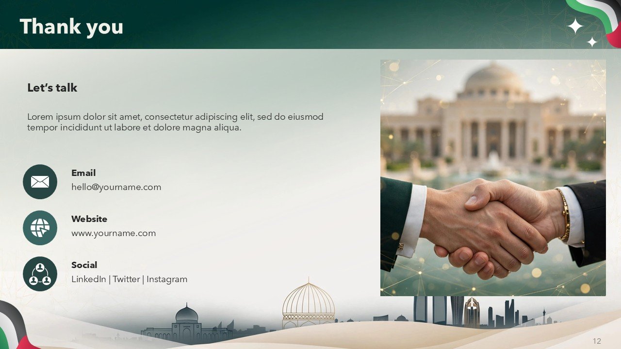 Free UAE Ambassador Templete Presentation PowerPoint and Google Slides