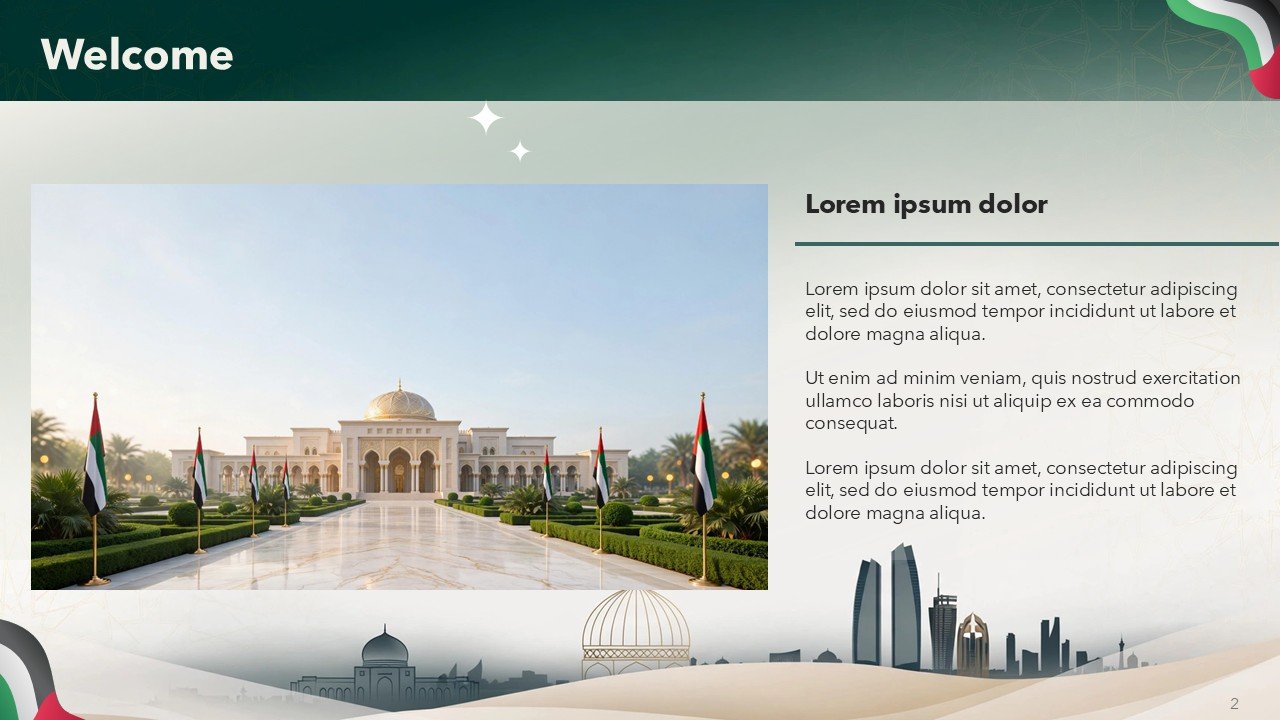 Free UAE Ambassador Templete Presentation PowerPoint and Google Slides