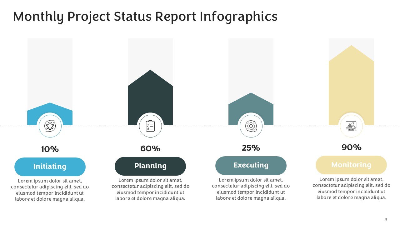 Monthly Project Status Report Infographics PPT and Google Slides