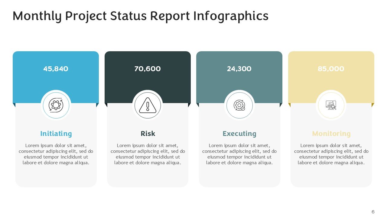 Monthly Project Status Report Infographics PPT and Google Slides