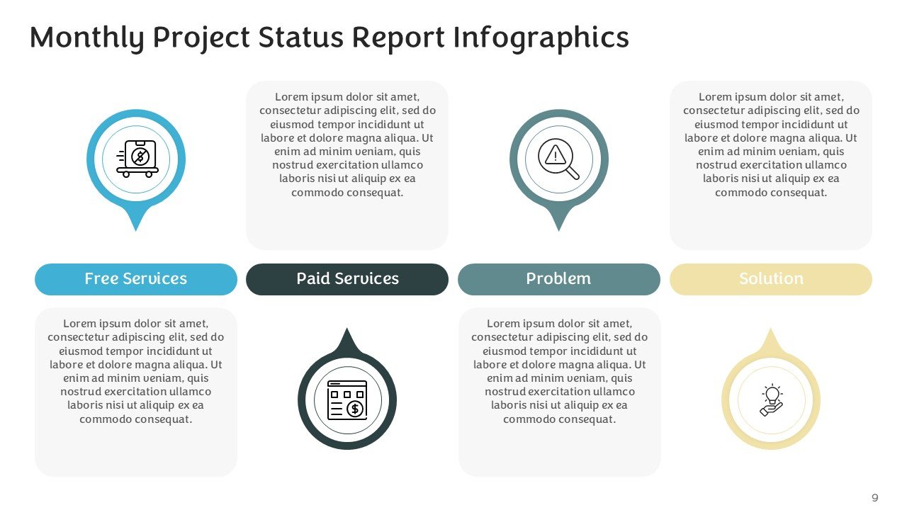 Monthly Project Status Report Infographics PPT and Google Slides