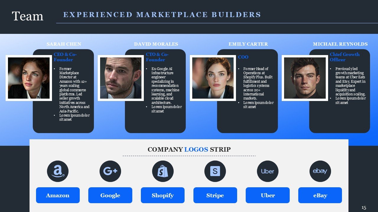 Marketplace Pitch Deck Presentation PPT and Google Slides