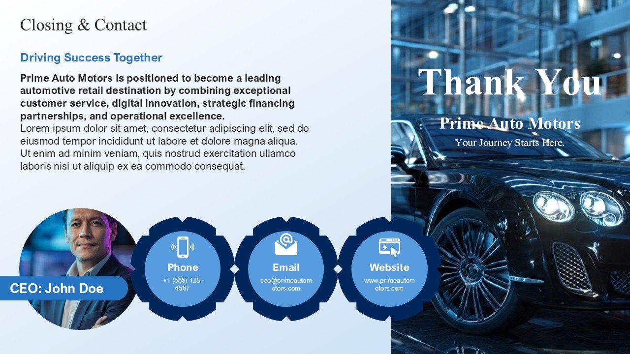 New And Used Car Dealership Business Plan Presentation PPT and Google Slides