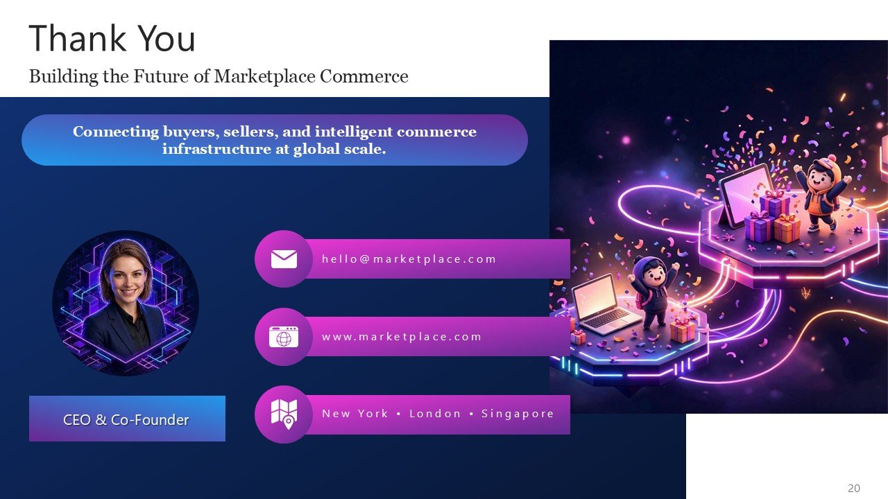 Online Marketplace Pitch Deck PPT Template and Google Slides