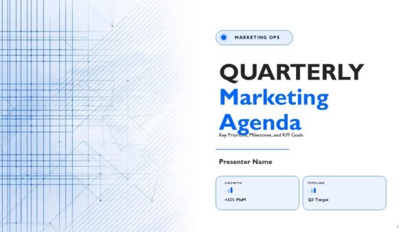 Quarterly Marketing Agenda PPT Template and Google Slides