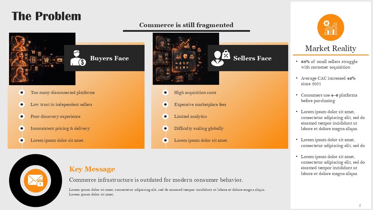 Startup Marketplace Pitch Deck PPT Template and Google Slides